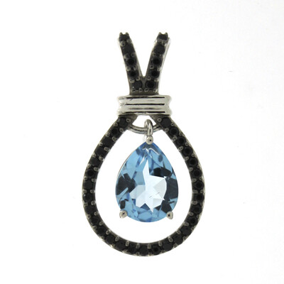 Swiss Blue Topaz Silver Pendant
