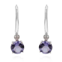 Blueberry Quartz Silver Earrings