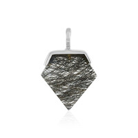Black Rutile Quartz Silver Pendant