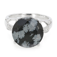Snowflake Obsidian Silver Ring
