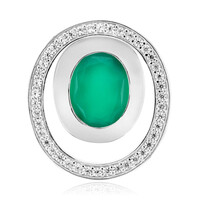Green Agate Silver Pendant