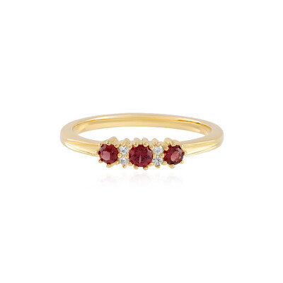 Noble Red Spinel Silver Ring