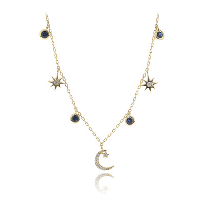 14K Ceylon Sapphire Gold Necklace (CIRARI)