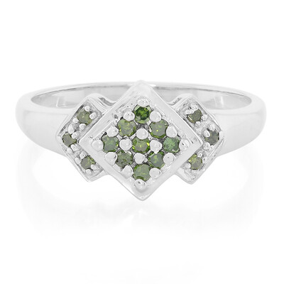 Fancy Diamond Silver Ring