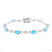 Paraiba Color Topaz Silver Bracelet