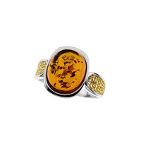 Baltic Amber Silver Ring