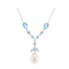 White Freshwater Pearl Silver Necklace