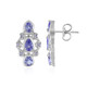Tanzanite Silver Earrings