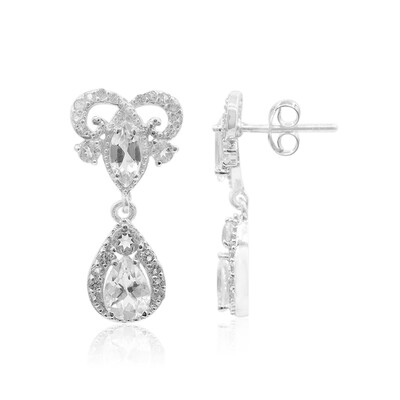 White Topaz Silver Earrings