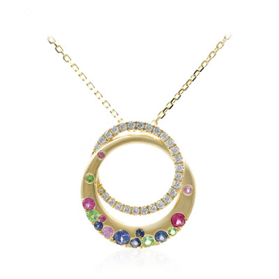 14K Ceylon Blue Sapphire Gold Necklace (CIRARI)