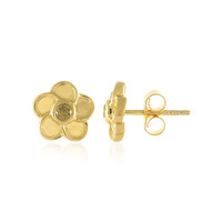 I3 Yellow Diamond Silver Earrings