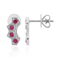 Burmese Ruby Silver Earrings (Pallanova)