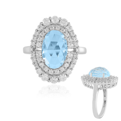 Sky Blue Topaz Silver Ring (Adela Silber)
