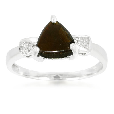 Ammolite Silver Ring