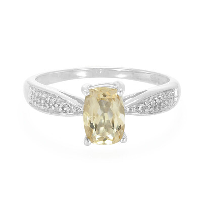 Champagne Quartz Silver Ring