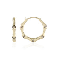 9K I3 Champagne Diamond Gold Earrings (de Melo)
