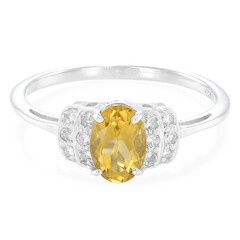 Champagne Quartz Silver Ring