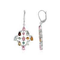 Fancy Tourmaline Silver Earrings