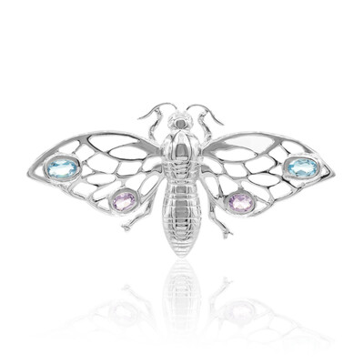 Swiss Blue Topaz Silver Pendant