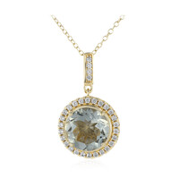 Green Amethyst Silver Necklace