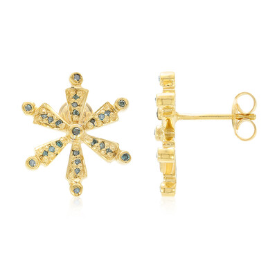 Fancy Diamond Silver Earrings