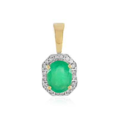 18K Brazilian Emerald Gold Pendant