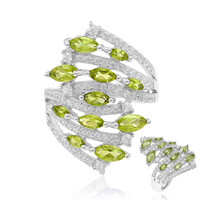 Burmese Peridot Silver Ring