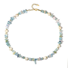 Fancy Beryl Silver Necklace (Riya)