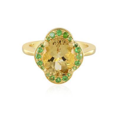 Yellow Beryl Silver Ring