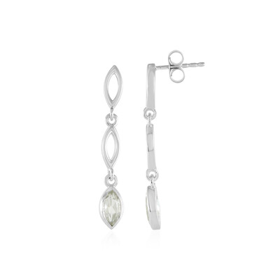 Green Amethyst Silver Earrings