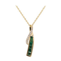 14K AAA Zambian Emerald Gold Necklace (CIRARI)