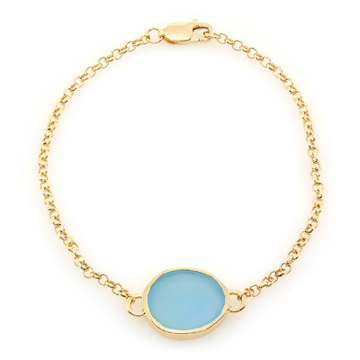 Blue Chalcedony Silver Bracelet