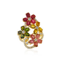 Fancy Tourmaline Silver Ring