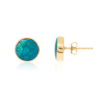 Chrysokolla Silver Earrings