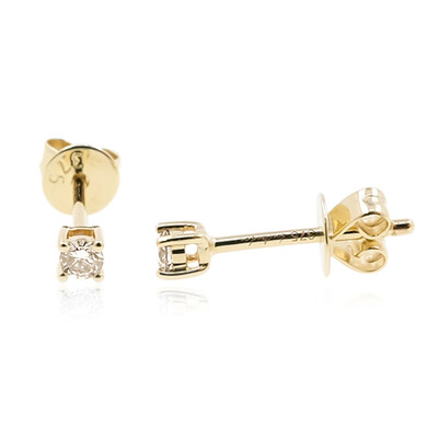 9K SI2 Champagne Diamond Gold Earrings (de Melo)