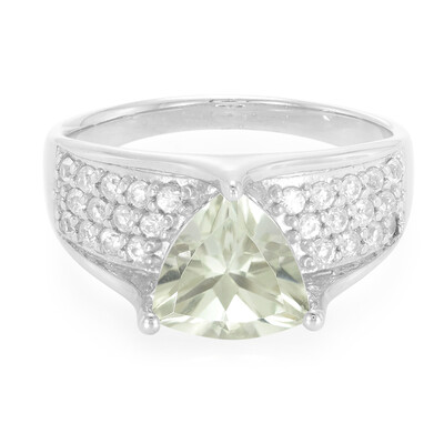 Green Amethyst Silver Ring