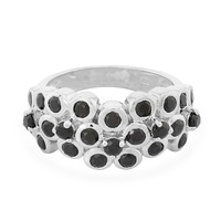 Black Spinel Silver Ring
