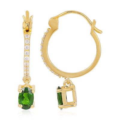 Russian Diopside Silver Earrings