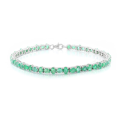 Zambian Emerald Silver Bracelet
