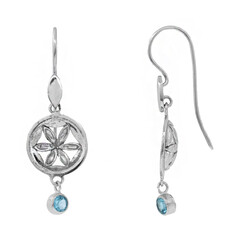 Blue Topaz Silver Earrings