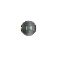 Anthracite Quartz Cats Eye Silver Pendant