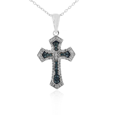 I3 Blue Diamond Silver Necklace