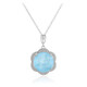 Blue Pastel Quartz Silver Necklace