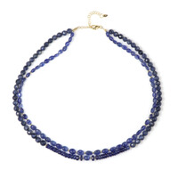 Blue Bemainty Sapphire Silver Necklace (Riya)