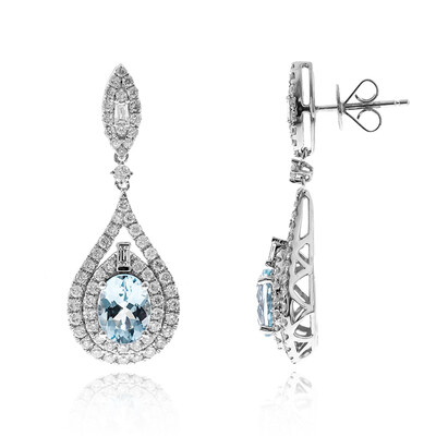 14K AAA Brazilian Aquamarine Gold Earrings (CIRARI)