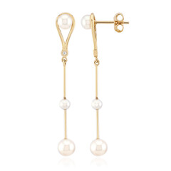 White Freshwater Pearl Silver Earrings