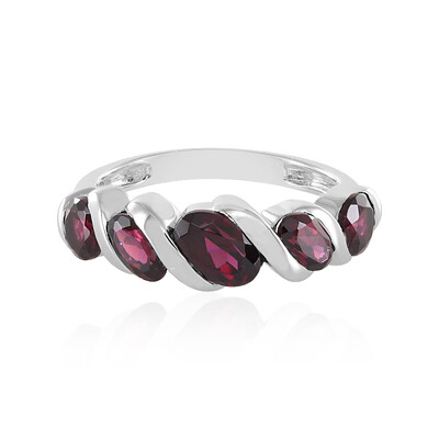 Raspberry Rhodolite Silver Ring