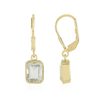 Green Amethyst Silver Earrings