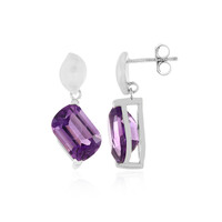 Rose de France Amethyst Silver Earrings