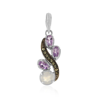 Rainbow Moonstone Silver Pendant